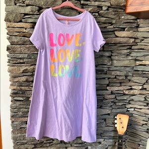 Purple Love Graphic T-Shirt Dress